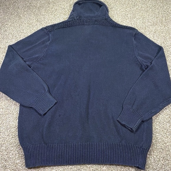 Vtg Polo Ralph Lauren Shawl Collar Military Style Sweater 90s 2XLT Linen Cotton - Picture 7 of 10